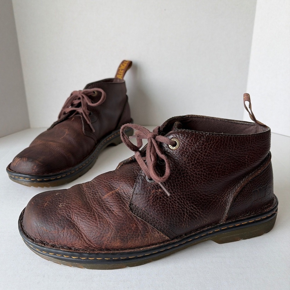 Dr. Martens Sussex Mens Brown Leather Chukka Boots Slip Resistant AW004 Size 11